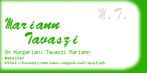 mariann tavaszi business card